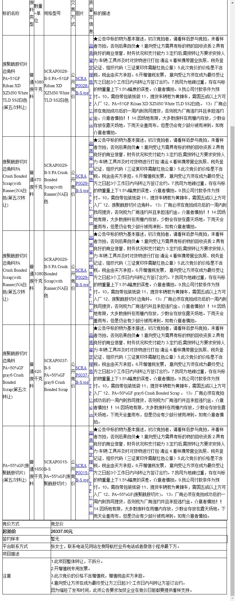 耐普罗塑胶模具（苏州）有限公司废聚酰胺切片边角料一批共4.7吨-0825-受让方需具备回收资质，需提供垃圾零填埋声明转让公告