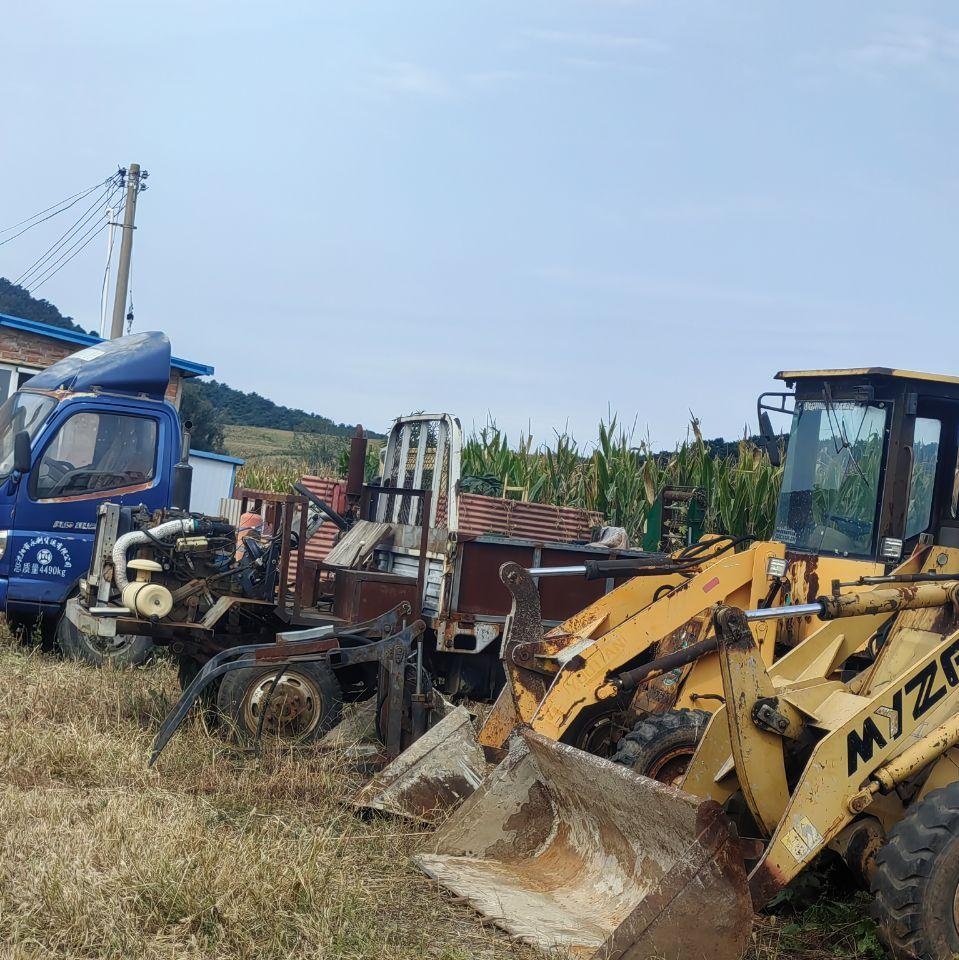 沈阳地区处理小铲车 四不像 奥驰底牌 一些农机具 旧轮胎