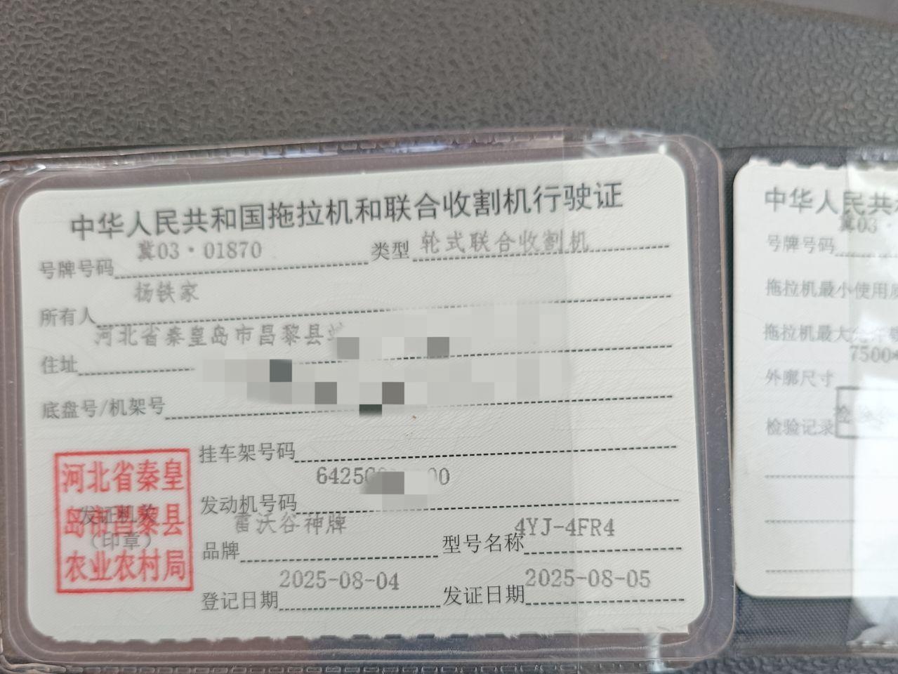 秦皇岛地区处理25年8月雷沃谷神玉米双收