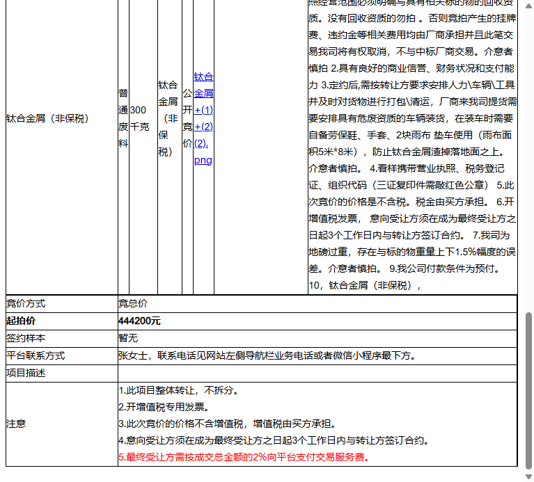 （非保）绿点（苏州）科技有限公司CNC 不锈钢屑、钛合金屑（非保税）转让公告