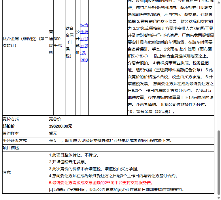 （非保）绿点（苏州）科技有限公司CNC 不锈钢屑、钛合金屑（非保税）转让公告