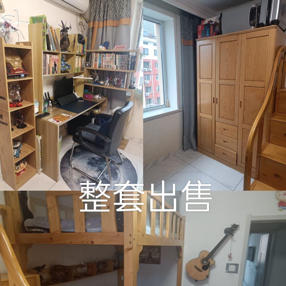 阜新地区处理实木子母床 衣柜 书桌 展示柜