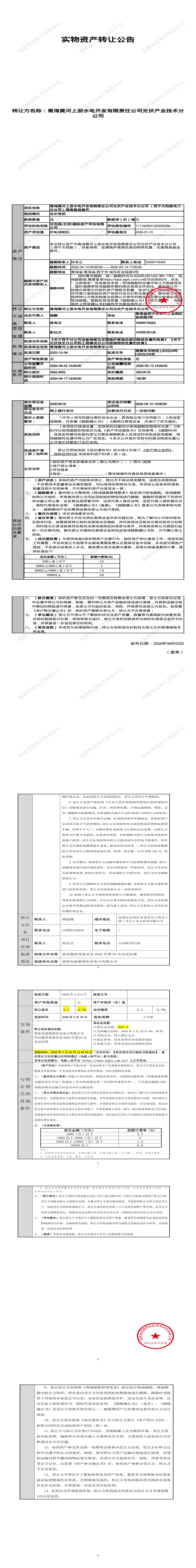 4月17日西宁市光伏产业公司 （西宁太阳能电力分公司）报废备品备件处置招标公告