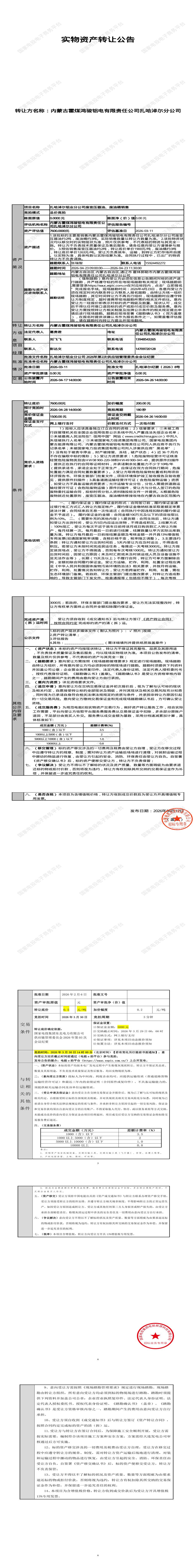 4月23日通辽市铝业分公司废变压器油、废油桶销售招标公告