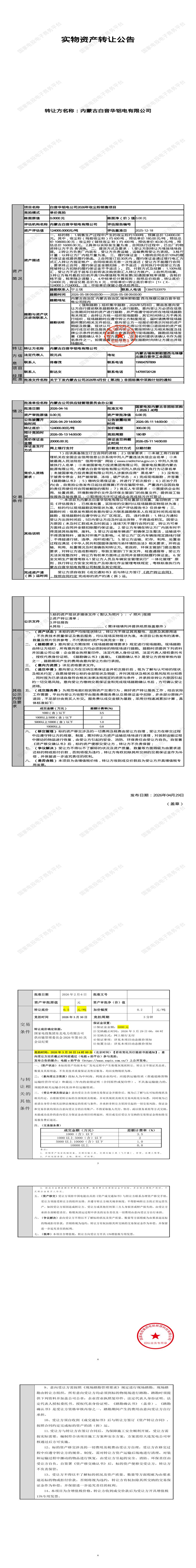 5月13日锡林郭勒盟铝电公司2026年收尘粉销售招标公告